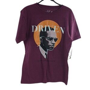 Malcolm X Driven Graphic Tee Mens S Purple Short Sleeve T Shirt Civil Rights